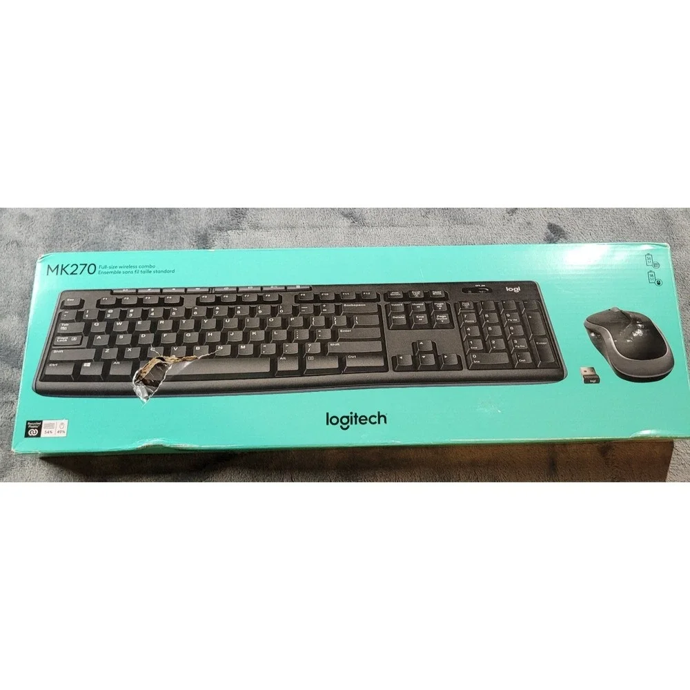 Logitech MK270‎ Wireless Keyboard & Mouse Combo Black New